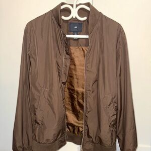 H&M Brown Satin-Look Bomber Jacket